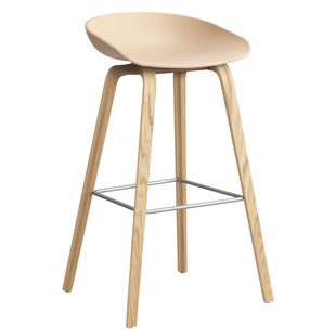 Hay AAS32 Barkruk 75cm Gelakt Eiken Onderstel Pale Peach