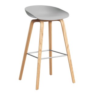 Hay AAS32 Barkruk 75cm Gelakt Eiken Onderstel Concrete Grey