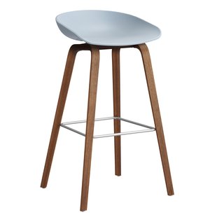 Hay AAS32 Barkruk 75cm Gelakt Walnoot Onderstel Slate Blue