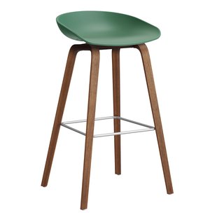 Hay AAS32 Barkruk 75cm Gelakt Walnoot Onderstel Teal Green