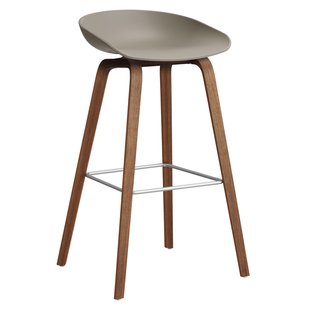 Hay AAS32 Barkruk 75cm Gelakt Walnoot Onderstel Khaki