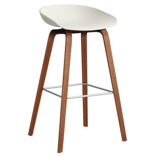 Hay AAS32 Barkruk 75cm Gelakt Walnoot Onderstel Melange Cream