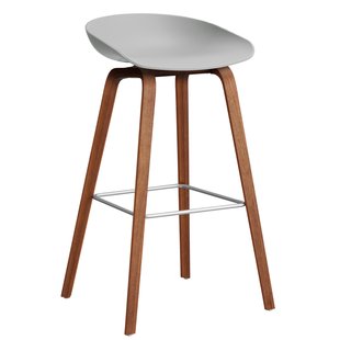 Hay AAS32 Barkruk 75cm Gelakt Walnoot Onderstel Concrete Grey