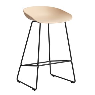 Hay AAS38 Barkruk 65cm Zwart Onderstel Pale Peach