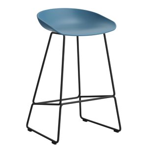 Hay AAS38 Barkruk 65cm Zwart Onderstel Azure Blue Hay AAS38 Barkruk 65cm Zwart Onderstel Azure Blue