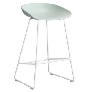 Hay AAS38 Barkruk 65cm Wit Onderstel Dusty Mint