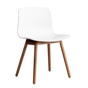 Hay AAC12 Stoel Gelakt Walnoot Onderstel White Hay AAC12 Stoel Gelakt Walnoot Onderstel White