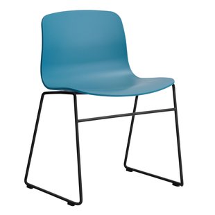 Hay AAC08 Stoel Zwart Onderstel Azure Blue Hay AAC08 Stoel Zwart Onderstel Azure Blue