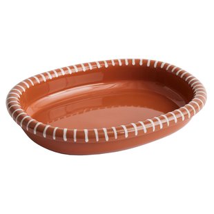 Hay Barro Serveerschaal Large Natural With Stripes