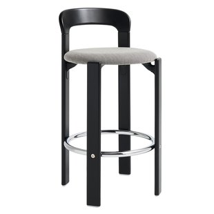 Hay Rey Barkruk 65 Gestoffeerd Deep Black Gelakt Beuken