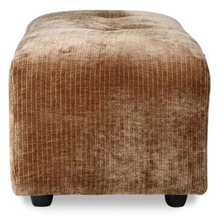 HKliving Vint Hocker Small Corduroy Velvet Aged Gold