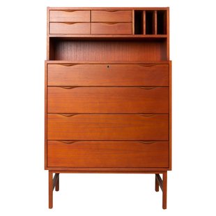 HKliving Wooden Secretairy Ladekast Stained