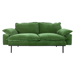 HKliving Retro Bank 2-zits Royal Velvet Green