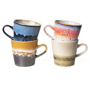 HKliving 70&#039;s Ceramic Americano Mok Set Van 4 Pegasus