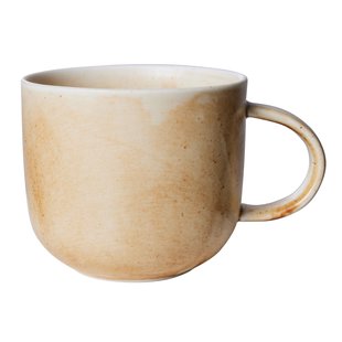HKliving Chef Ceramic Mok Met Oor Rustic Cream/brown