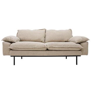 HKliving Retro Bank 2-zits Wafer/cream