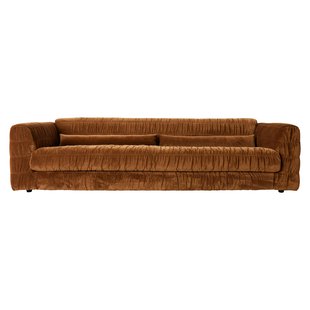 HKliving Club Couch 4-zits Bank Velvet Caramel