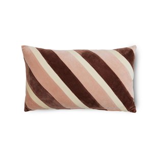 HKliving Striped Velvet Kussen 60x35 Rose