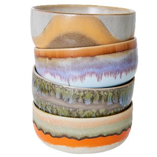 HKliving 70&#039;s Ceramic Dessert Schaal Set Van 4 Reef