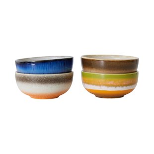 HKliving 70&#039;s Ceramic Schaaltje 8 Cm Set Van 4 Sierra