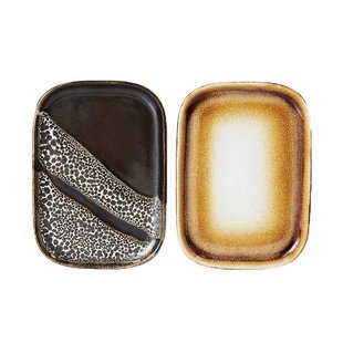 HKliving 70&#039;s Ceramic Schaaltje 14x10 Set Van 2 Mojave