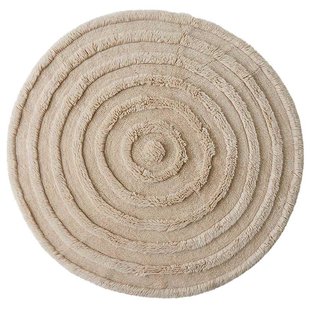 HKliving Round Woolen Vloerkleed&Oslash;150 Cr&egrave;me