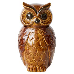 HKliving 70&#039;s Ceramic Owl Voorraadpot Roasted