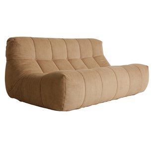 HKliving Lazy Lounge 2-zitsbank Rib Bruin