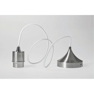 Artdelight Iron - hanglamp - Ø 12 x 120 cm - mat staal en wit