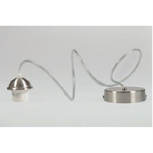 Artdelight Iron - hanglamp - Ø 12 x 120 cm - mat staal en transparant