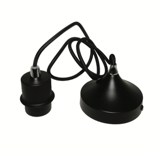 Artdelight Iron - hanglamp - Ø12 x 120 cm - zwart