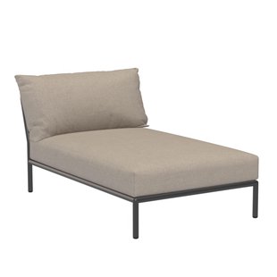 Houe Level2 Chaise Longue Ligbed Frame Donkergrijs Stof Ash