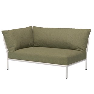 Houe Level2 Linker Hoek 2-zits Loungebank Frame Wit Stof Leaf