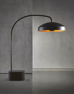 Heatsail Disc - staanlamp met afstandsbediening en verwarmingsfunctie -  ø 100 x 63 x 250 cm - IP43 - zwart