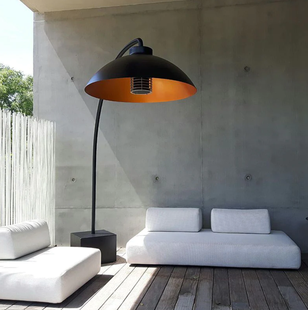 Heatsail Dome - staanlamp met afstandsbediening en verwarmingsfunctie - ø 100 x 227 x 235 cm - IP43 - zwart