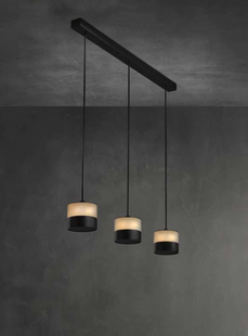 Heatsail Glow - hanglamp met verwarmingsfunctie - 120 x 17 x 150 cm - set van 3 - IP43 - zwart