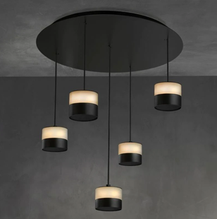 Heatsail Glow - hanglamp met verwarmingsfunctie - ø 17 x 17 x 150 cm - ronde plafondplaat met set van 5 - IP43 - zwart