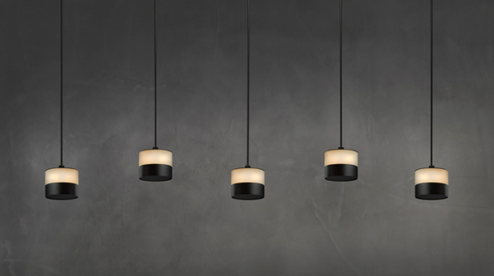 Heatsail Glow - hanglamp met verwarmingsfunctie - ø 17 x 17 x 150 cm - set van 5 - IP43 - zwart