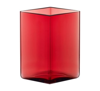 Iittala Ruutu Vaas Glas 11,5x11,5 Cranberry