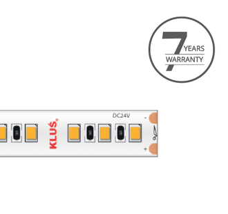 KLUS LED strip - 0,8cm breed, 500cm lengte - 24Vdc - dimbaar - 14,4W LED per meter - 120 LEDs per meter - IP20 - 4000K
