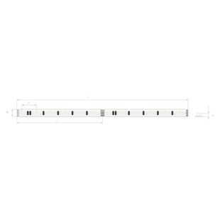 Klus LED strip - 0,6cm breed, 500cm lengte - 24Vdc - 15,6W LED per meter - 96 LEDs per meter - IP20 - RGB