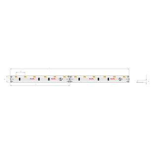 KLUS LED strip - 0,5 cm breed, 500cm lengte - 24Vdc - dimbaar - 4,5W dimbare LED per meter - 60 LEDs per meter - 2700K
