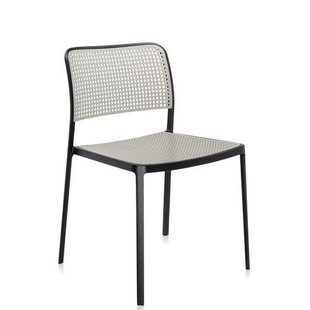 Kartell Audrey Tuinstoel Grijs Met Zwart Frame