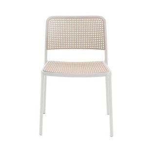 Kartell Audrey Tuinstoel Beige Met Wit Frame