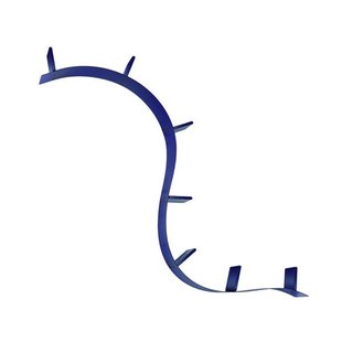 Kartell Bookworm Wandplank 7 Boeksteunen Kobaltblauw Doorzichtig