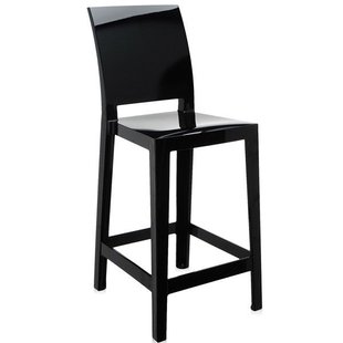 Kartell One More One More Please Vierkant Low Zwart Barkruk