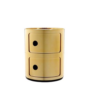 Kartell Componibili Kast Nachtkast Metallic (2 Comp.)&Oslash;32 Goud