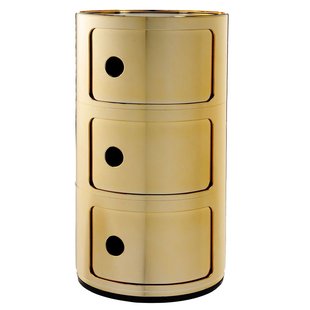 Kartell Componibili Nachtkast Metallic (3 Comp.)&Oslash;32 Goud