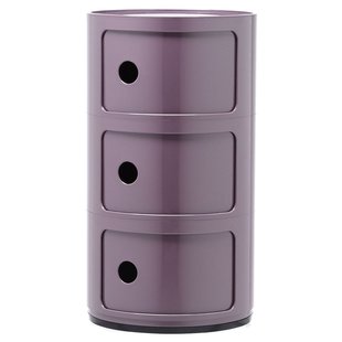 Kartell Componibili Kast Nachtkastje Large (3 Comp.)&Oslash;32 Paars