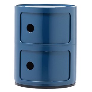 Kartell Componibili Kast Nachtkastje Medium (2 Comp.)&Oslash;32 Blauw